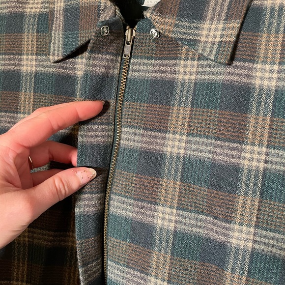 Vintage Green Plaid Wool Coat - Picture 5 of 9